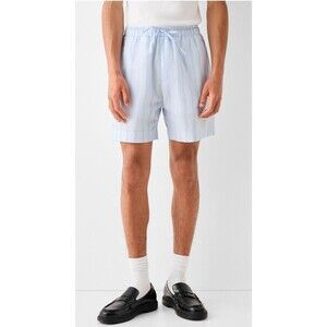 Bershka‎ Unisex Flat Front Drawstring Pockets Blue Activewear Shorts Size L